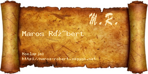 Maros Róbert névjegykártya