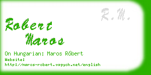 robert maros business card